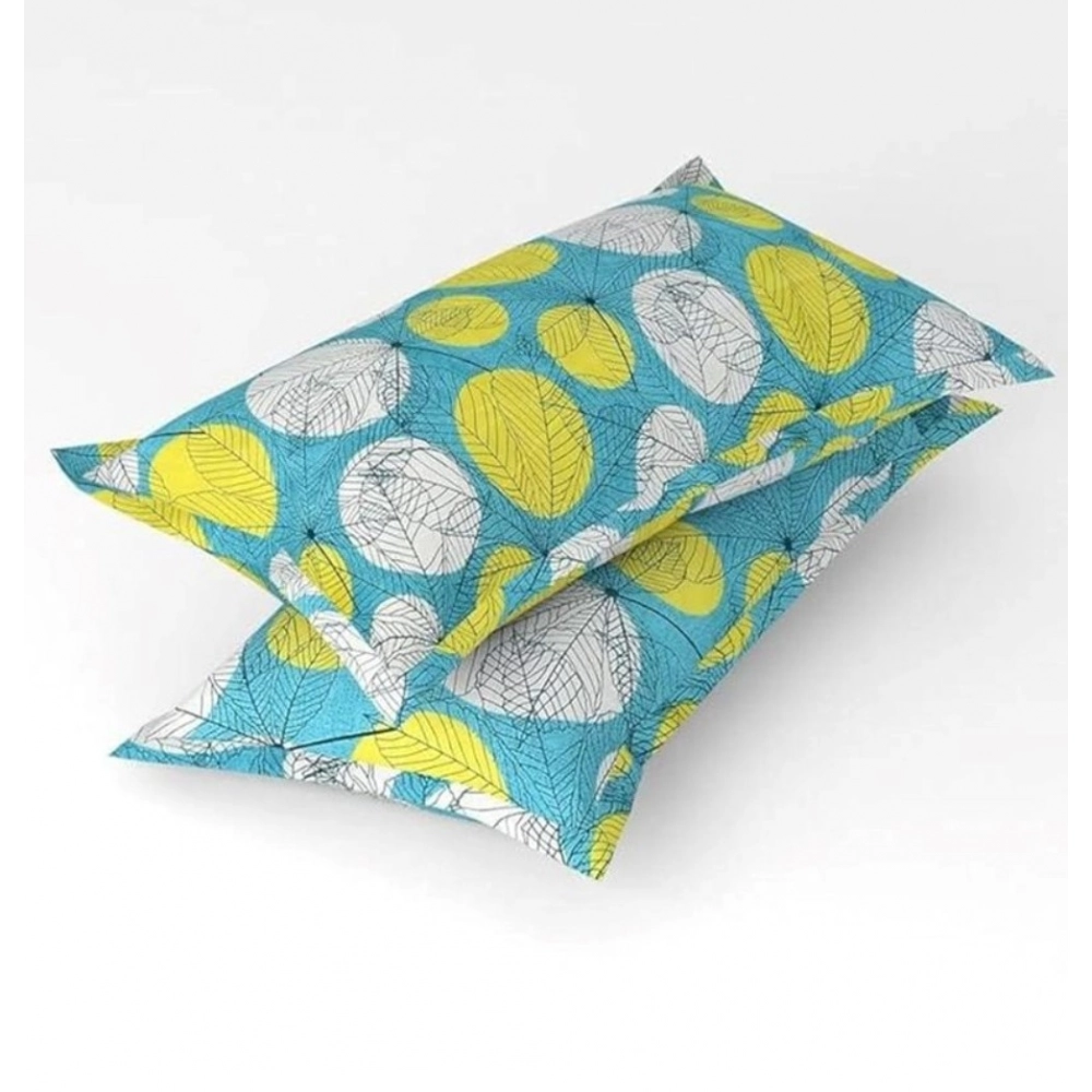 Microfiber Floral Printed Double Bedsheet with 2 Pillow Covers (Green) - Image 2