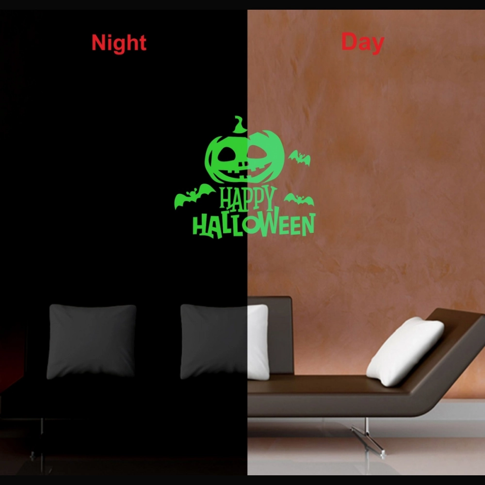 Green Happy Halloween Radium Wall Sticker - Image 3