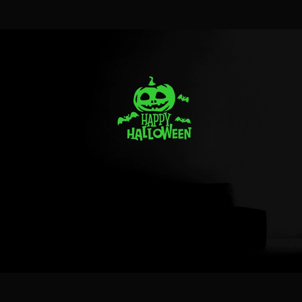 Green Happy Halloween Radium Wall Sticker - Image 4