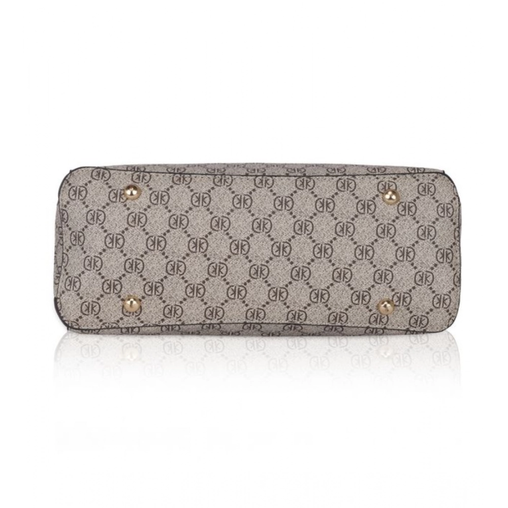 Women's Faux Leather Printed Handbag (Coffee) - Image 3