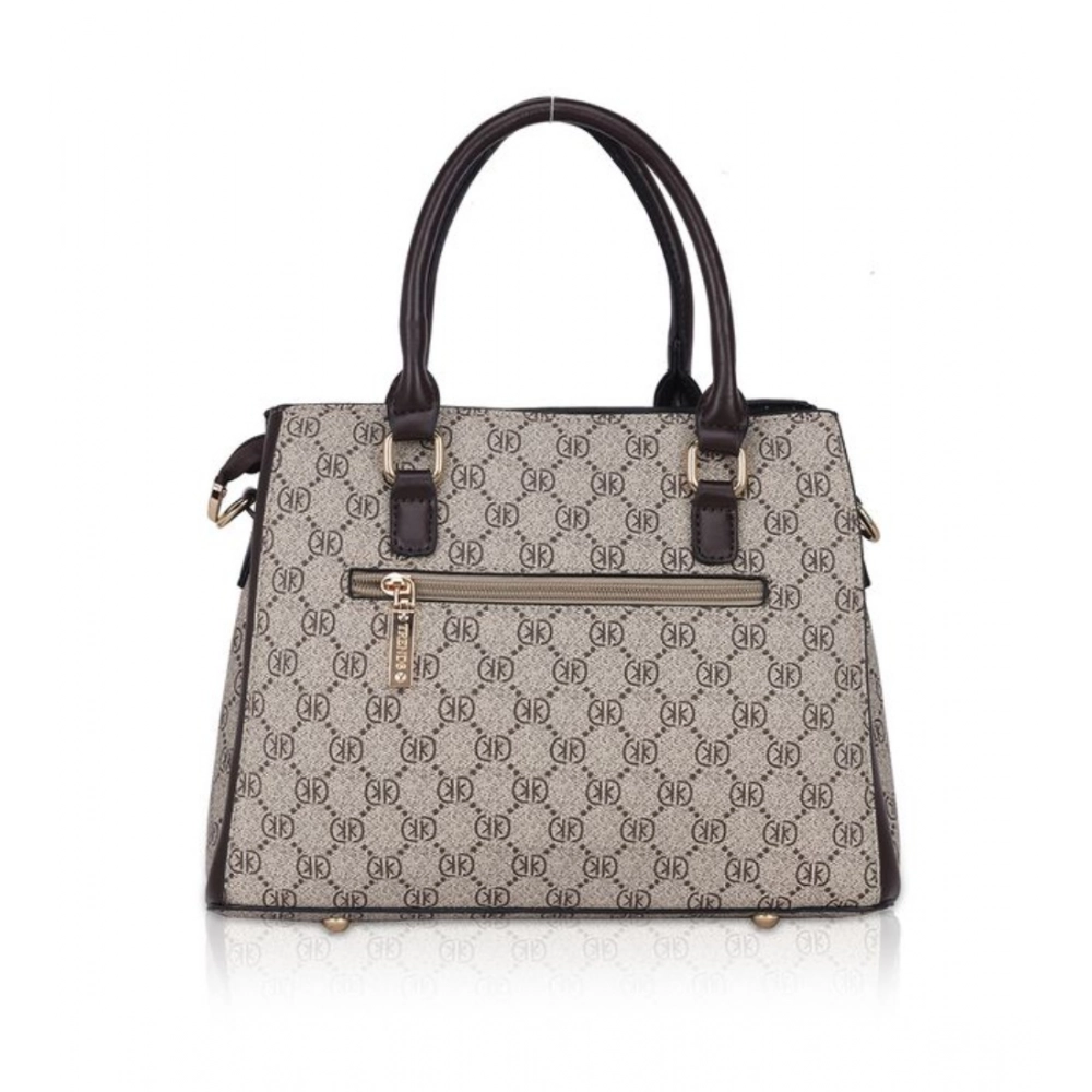 Women's Faux Leather Printed Handbag (Coffee) - Image 4