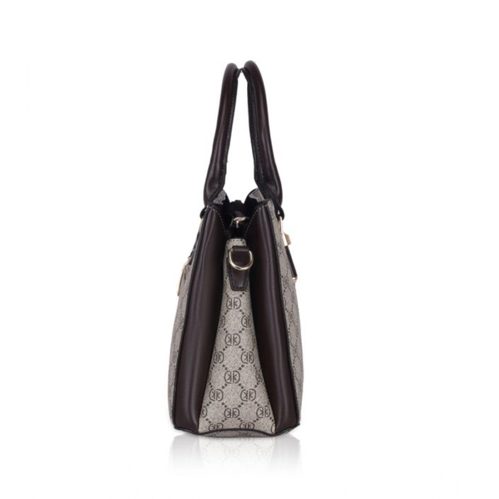 Women's Faux Leather Printed Handbag (Coffee) - Image 5