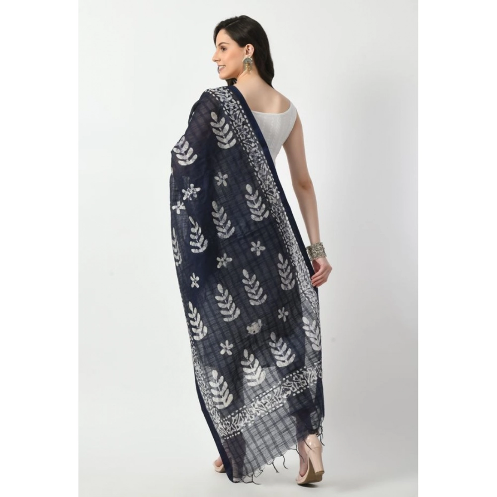 Women's Cotton Printed Dupatta (Blue, Length:?Free Size) - Image 4