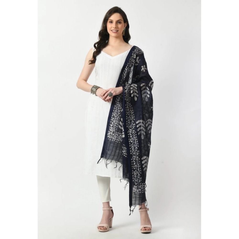 Women's Cotton Printed Dupatta (Blue, Length:?Free Size) - Image 2