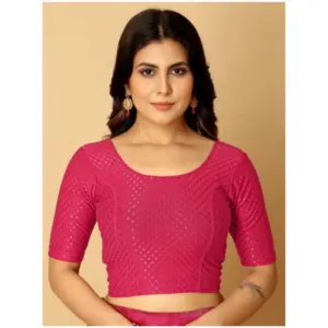 Pack Of_2 Women's Hosiery Short Sleeves Round Neck Non-Padded Blouse (Pink)
