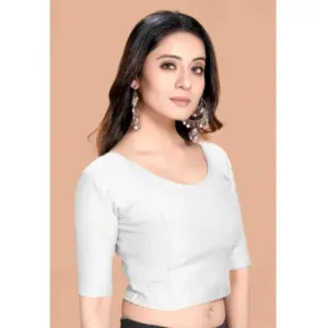 Pack Of_2 Women's Hosiery Short Sleeves Round Neck Non-Padded Blouse (White)