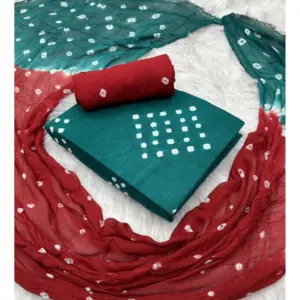 Women's Rayon Printed Unstitched Salwar Suit Material With Dupatta 2.3Mtrs (Rama)