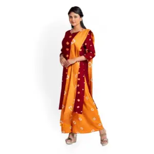 Women's Rayon Printed Unstitched Salwar Suit Material With Dupatta 2.3Mtrs (Red)