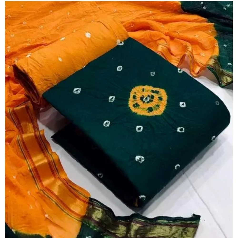 Women's Rayon Printed Unstitched Salwar Suit Material With Dupatta 2.3Mtrs (Green)