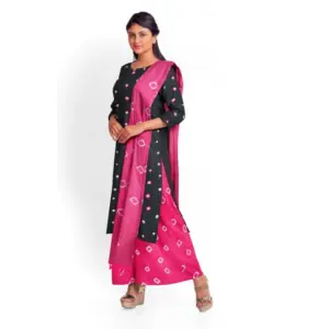 Women's Rayon Printed Unstitched Salwar Suit Material With Dupatta 2.3Mtrs (Grey)