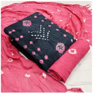 Women's Rayon Printed Unstitched Salwar Suit Material With Dupatta 2.3Mtrs (Grey)