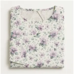 Women's Linen Printed Kurti (Lavender)