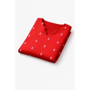 Women's Silk Printed Kurti (Red)