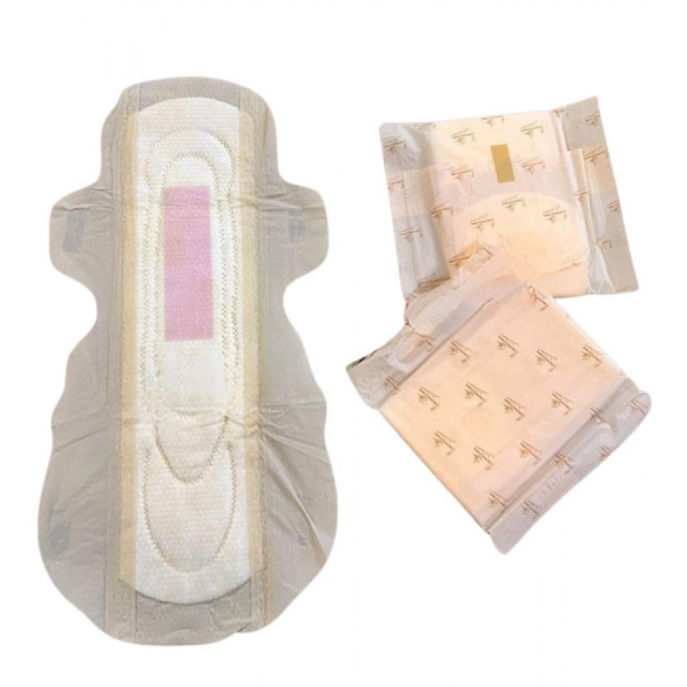 Pack of_12 Pcs Cotton Bamboo Sanitary Pads with Wings (White, each pack_6 pads) - Image 4