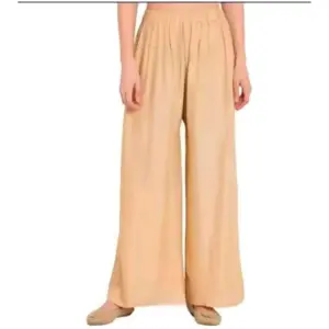 Women's Casual Rayon Solid Ankle Length Palazzo (Golden , Free Size)