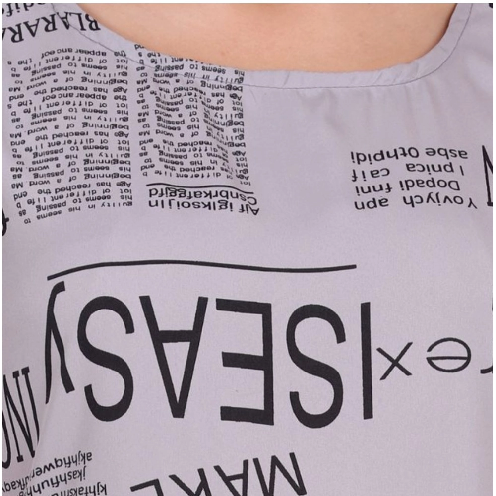 Women's Casual Crepe Sleeveless Slit Dress (Light Grey) - Image 5