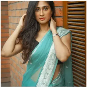 Women's Soft Lichi Silk Printed Saree With Unstitched Blouse 5.5Mtr (Sky-Blue)