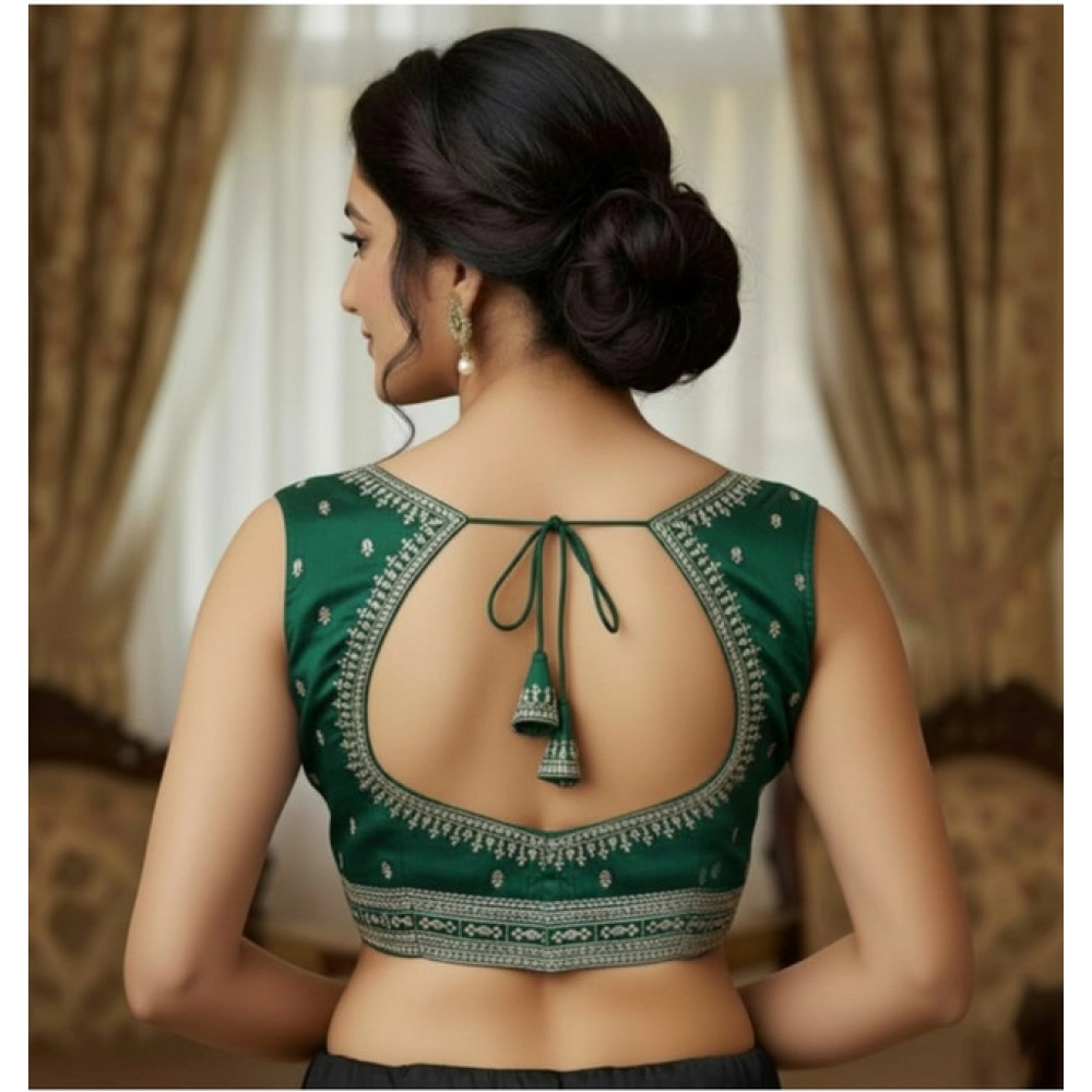 Women's Zimmi Choo Sequin Work V-Neck Padded Blouse (Green 38 Ready (Self Alterable 36–40) - Image 2