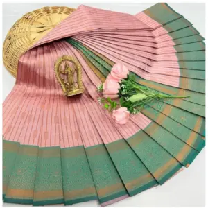 Women's Soft Silk Printed Saree With Unstitched Blouse 5.5Mtr (Light Pink
)