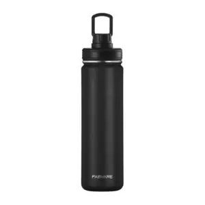 1000 Ml Double Wall Insulated Stainless Steel Water Bottle With Screw Lid (Black)