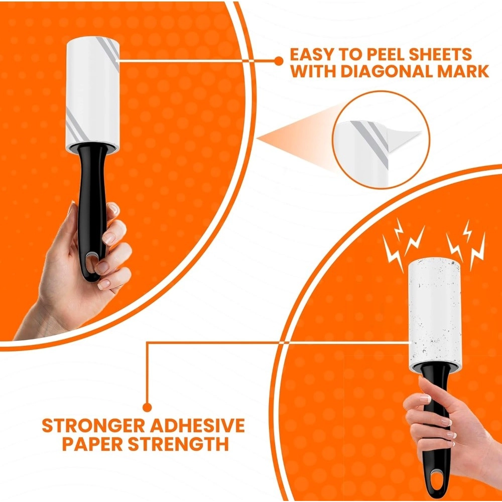 Pet Hair Remover 1 Handle And 4 Refill Totally 240 Sheets (White) - Image 3