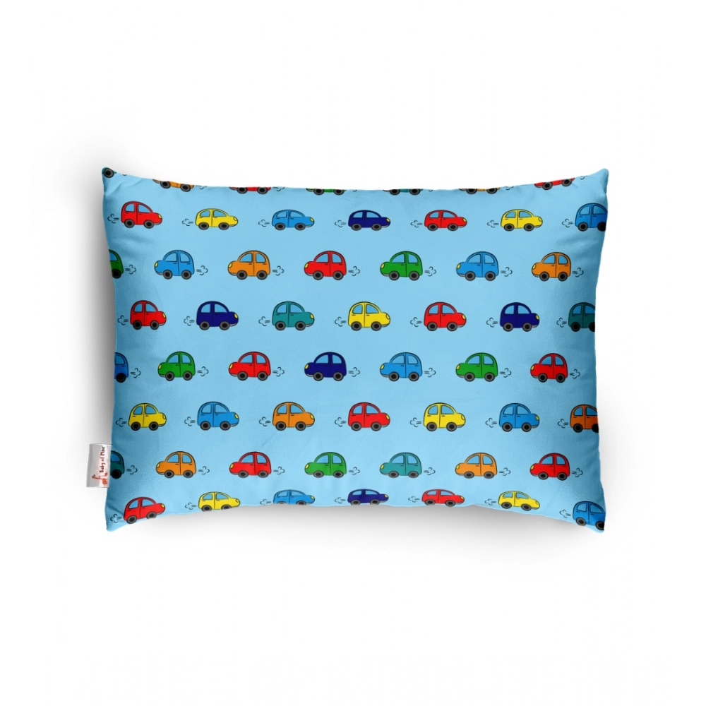 Soft Plush Printed Baby Infant Pillow for Kids Age 1 To 5 Years (Sky Blue)