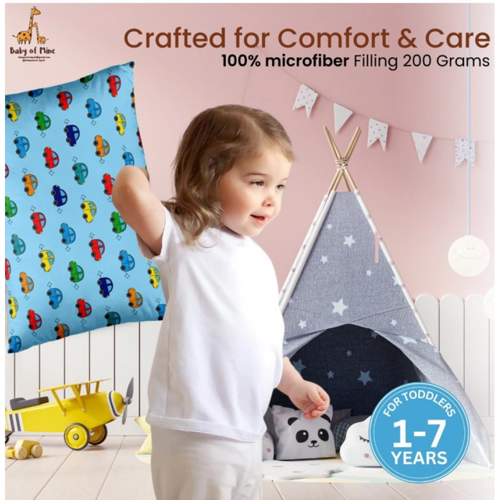 Soft Plush Printed Baby Infant Pillow for Kids Age 1 To 5 Years (Sky Blue) - Image 2