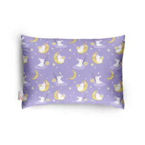 Soft Plush Printed Baby Infant Pillow for Kids Age 1 To 5 Years (Purple)