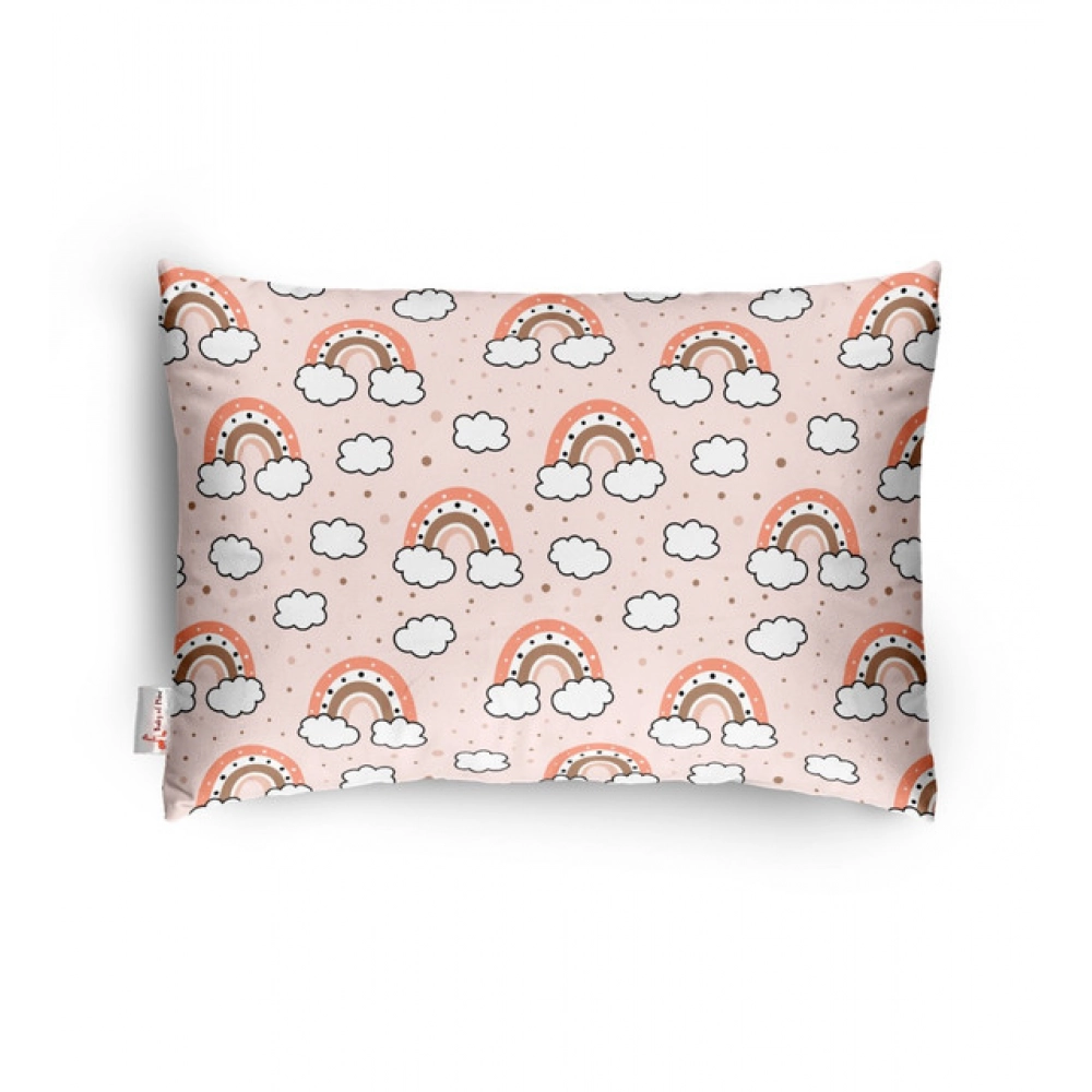 Soft Plush Printed Baby Infant Pillow for Kids Age 1 To 5 Years (Peach)