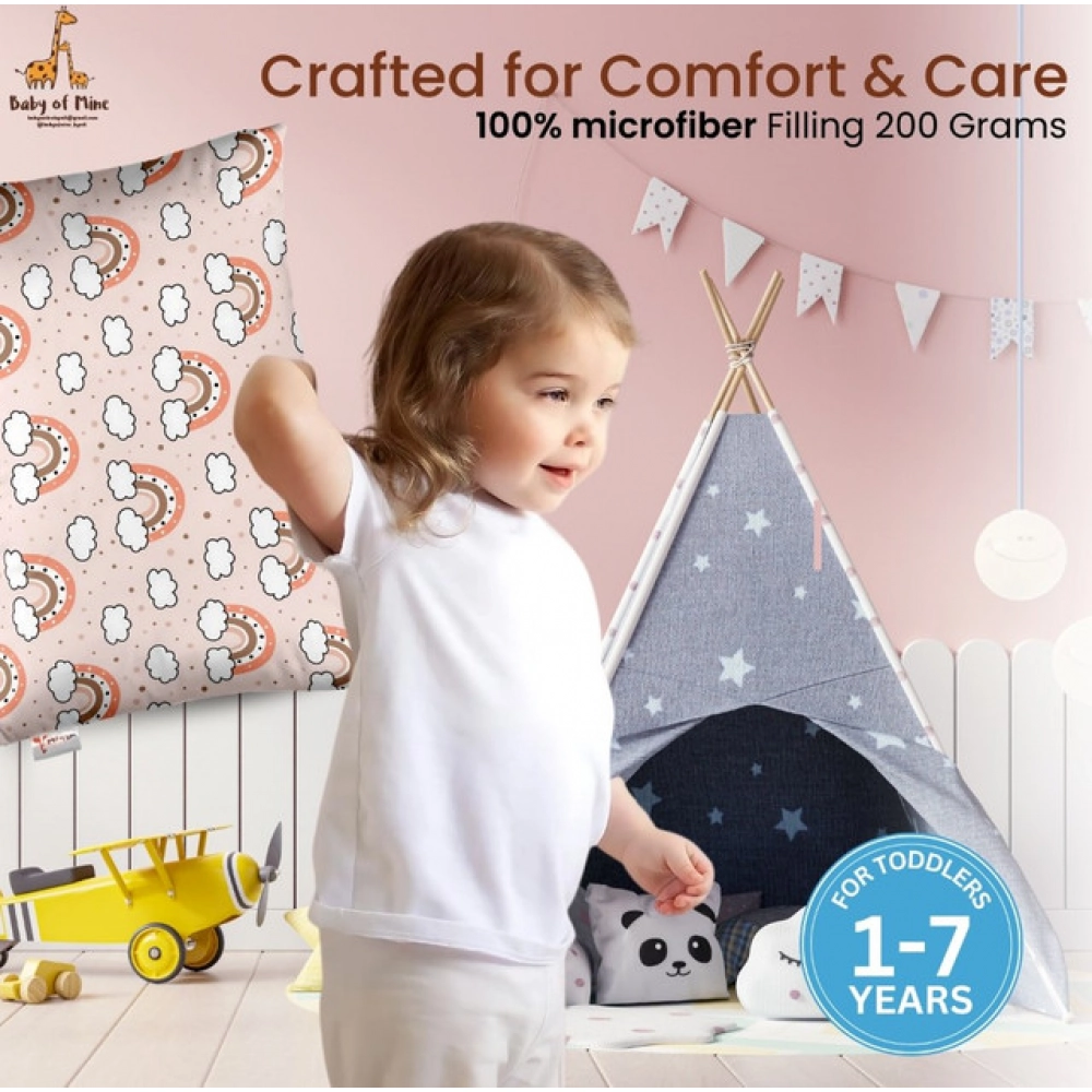 Soft Plush Printed Baby Infant Pillow for Kids Age 1 To 5 Years (Peach) - Image 2