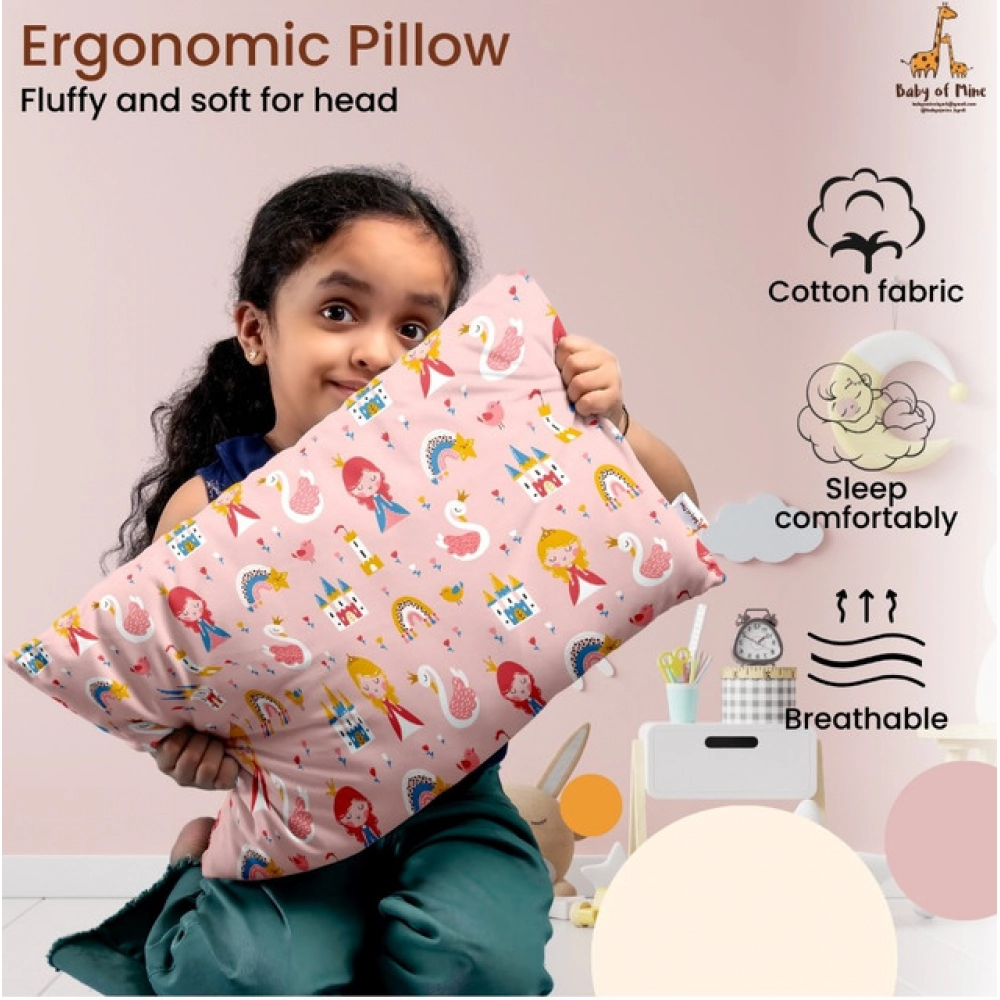 Soft Plush Printed Baby Infant Pillow for Kids Age 1 To 5 Years (Pink) - Image 4