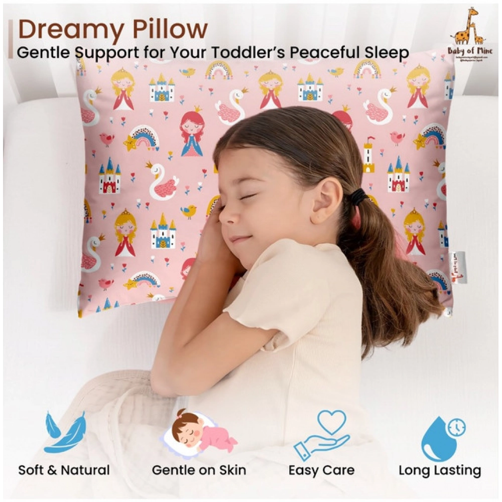 Soft Plush Printed Baby Infant Pillow for Kids Age 1 To 5 Years (Pink) - Image 3