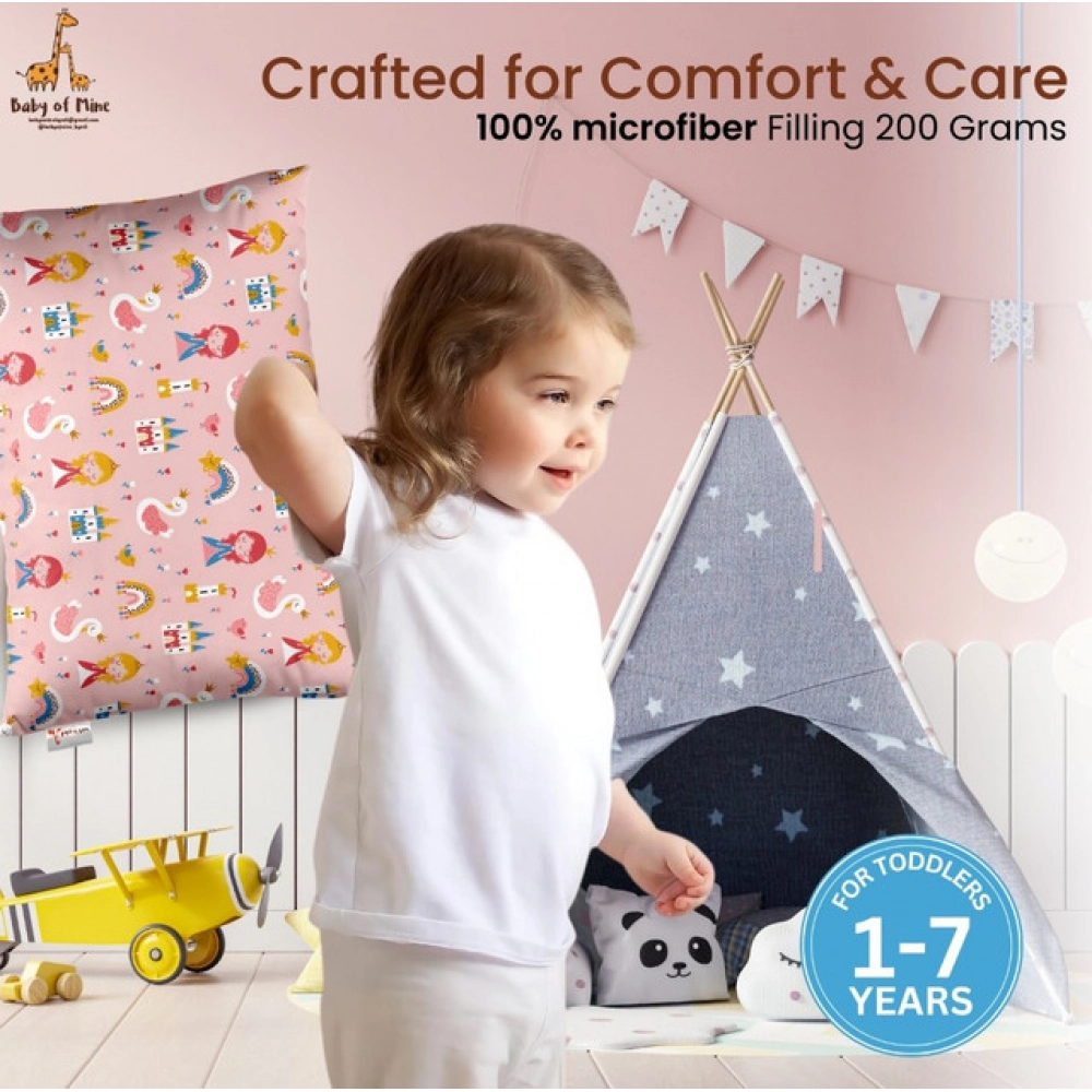 Soft Plush Printed Baby Infant Pillow for Kids Age 1 To 5 Years (Pink) - Image 2