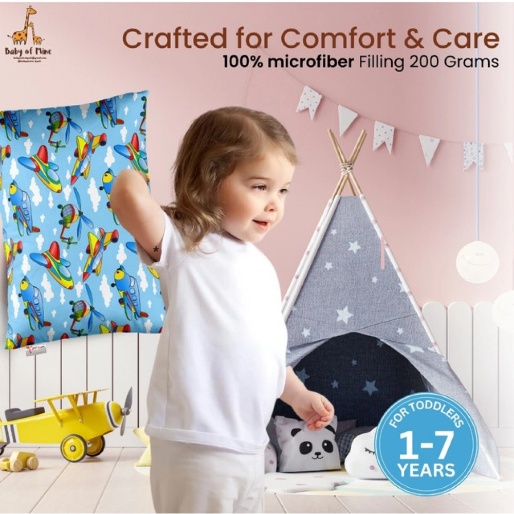 Soft Plush Printed Baby Infant Pillow for Kids Age 1 To 5 Years (Blue) - Image 2