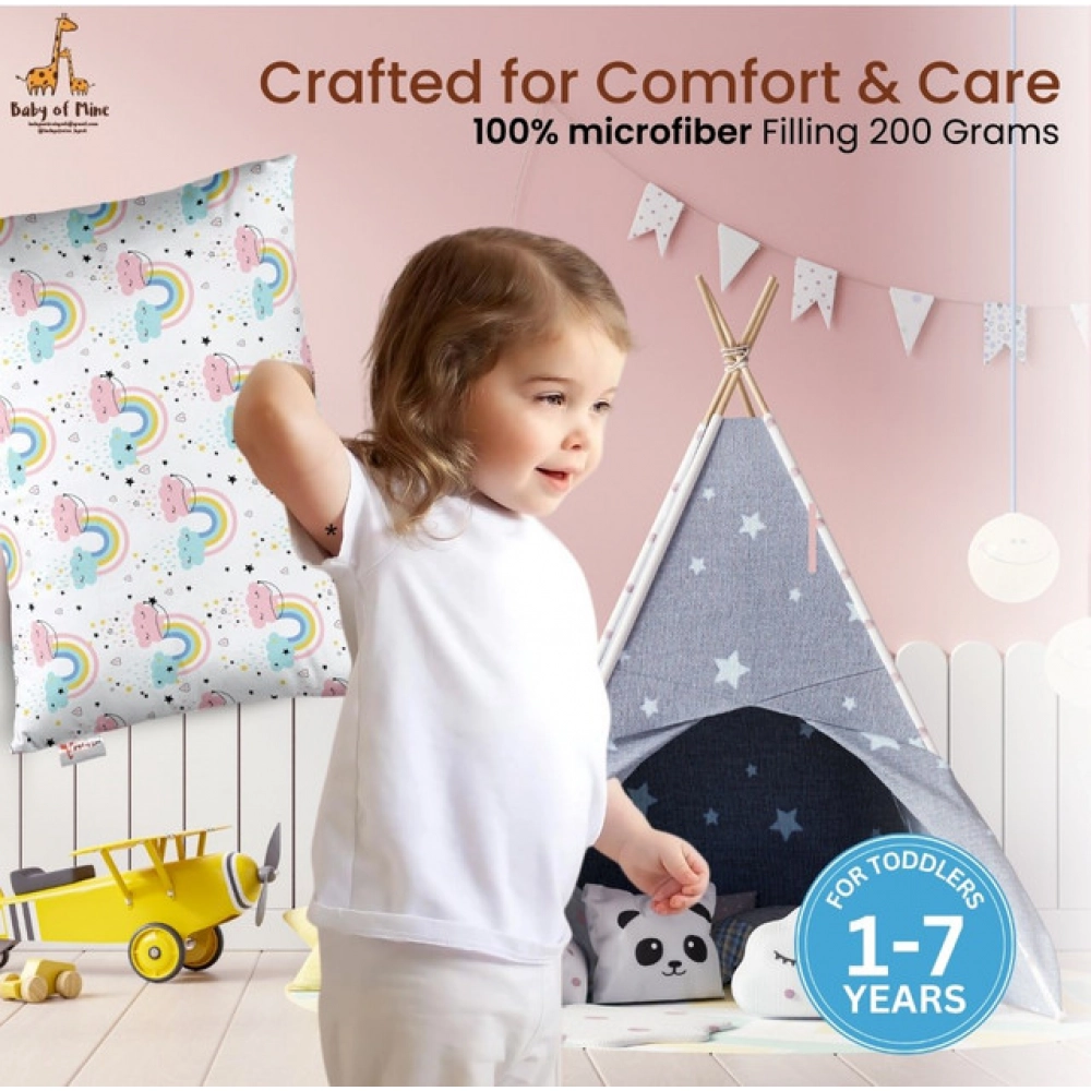 Soft Plush Printed Baby Infant Pillow for Kids Age 1 To 5 Years (White) - Image 2