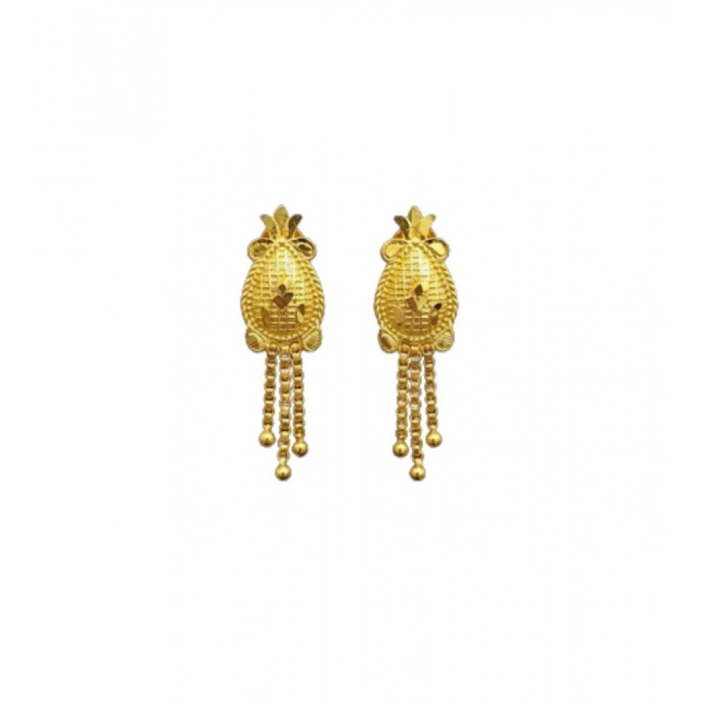 Women's Pack of_2 Brass Gold-Plated Earrings (Gold)