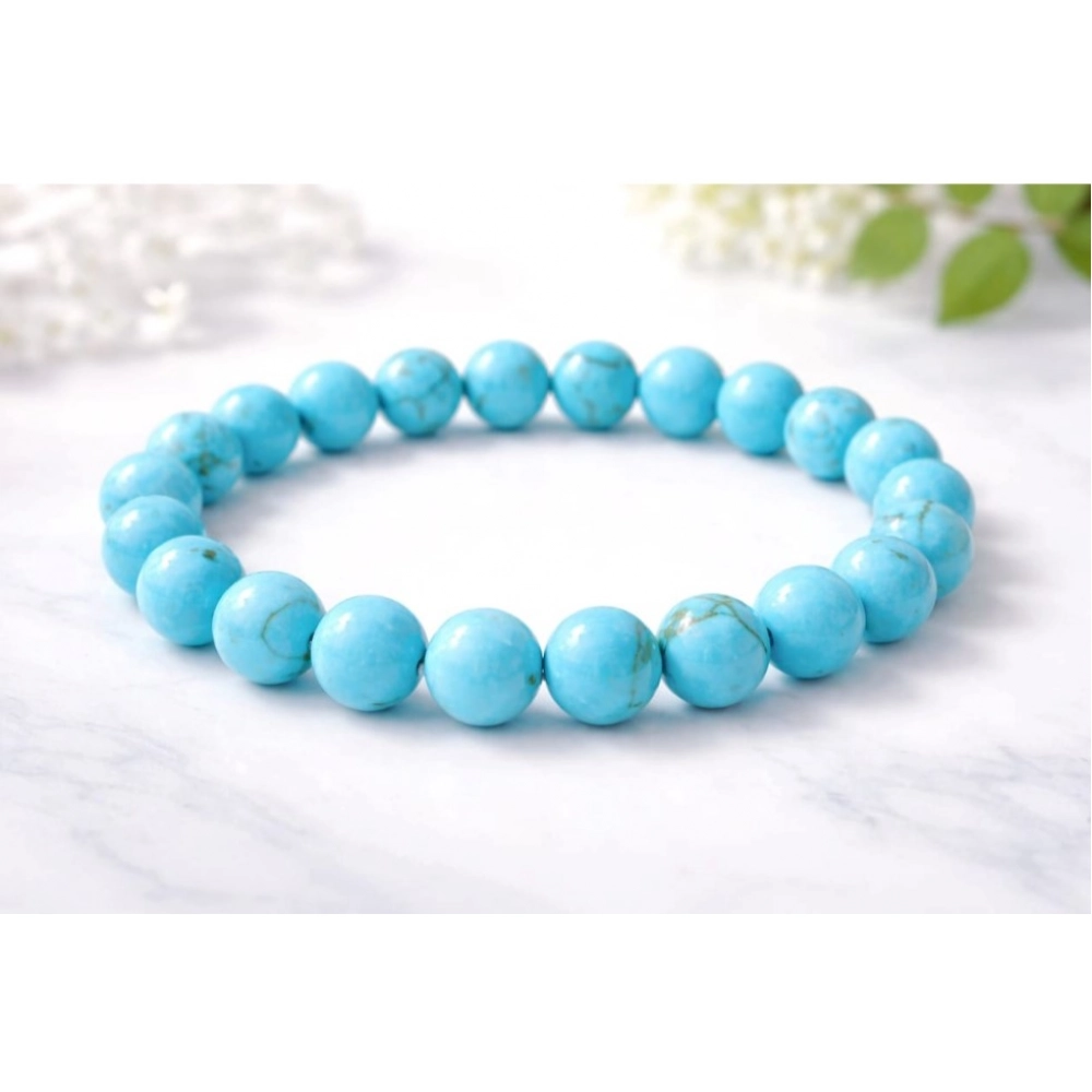 Natural Crystal 8mm Turquoise Bracelet (Sky Blue) - Image 2