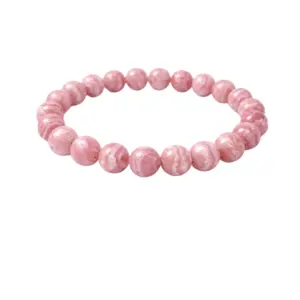 Natural Crystal 8mm Rhodochrosite Bracelet (Pink)