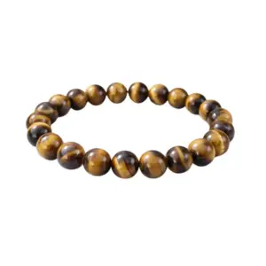Natural Crystal 8mm Tiger Eye Bracelet  (Brown)