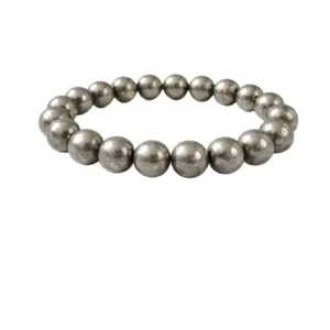 Natural Crystal 8mm Pyrite Bracelet  (Grey)