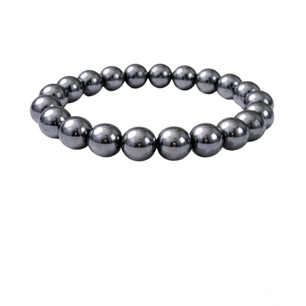 Natural Crystal 8mm Hematite Bracelet (Grey)