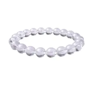 Natural Crystal 8mm Clear Quartz Bracelet (White)