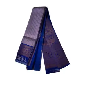 Women's Soft Silk Wooven Saree With Unstitched Blouse 5.5Mtr (Dark Lavender)