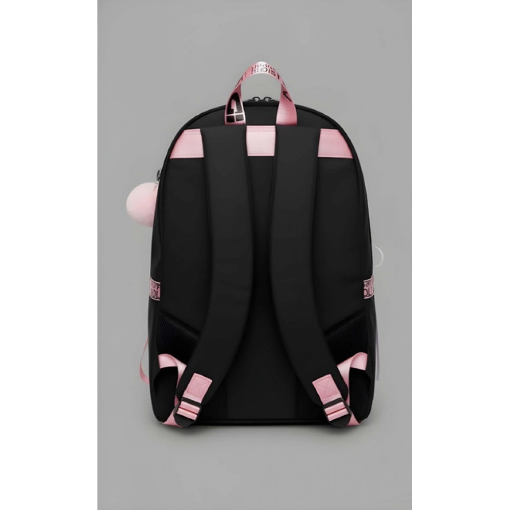 Unisex PU Leather Solid Medium Zipper Backpack (Black) - Image 5