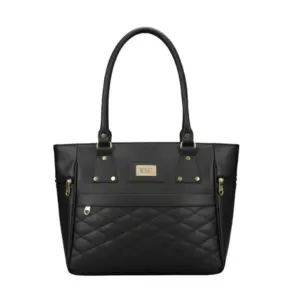 Women's PU Leather Solid Shoulder Zipper Handbag (Black)