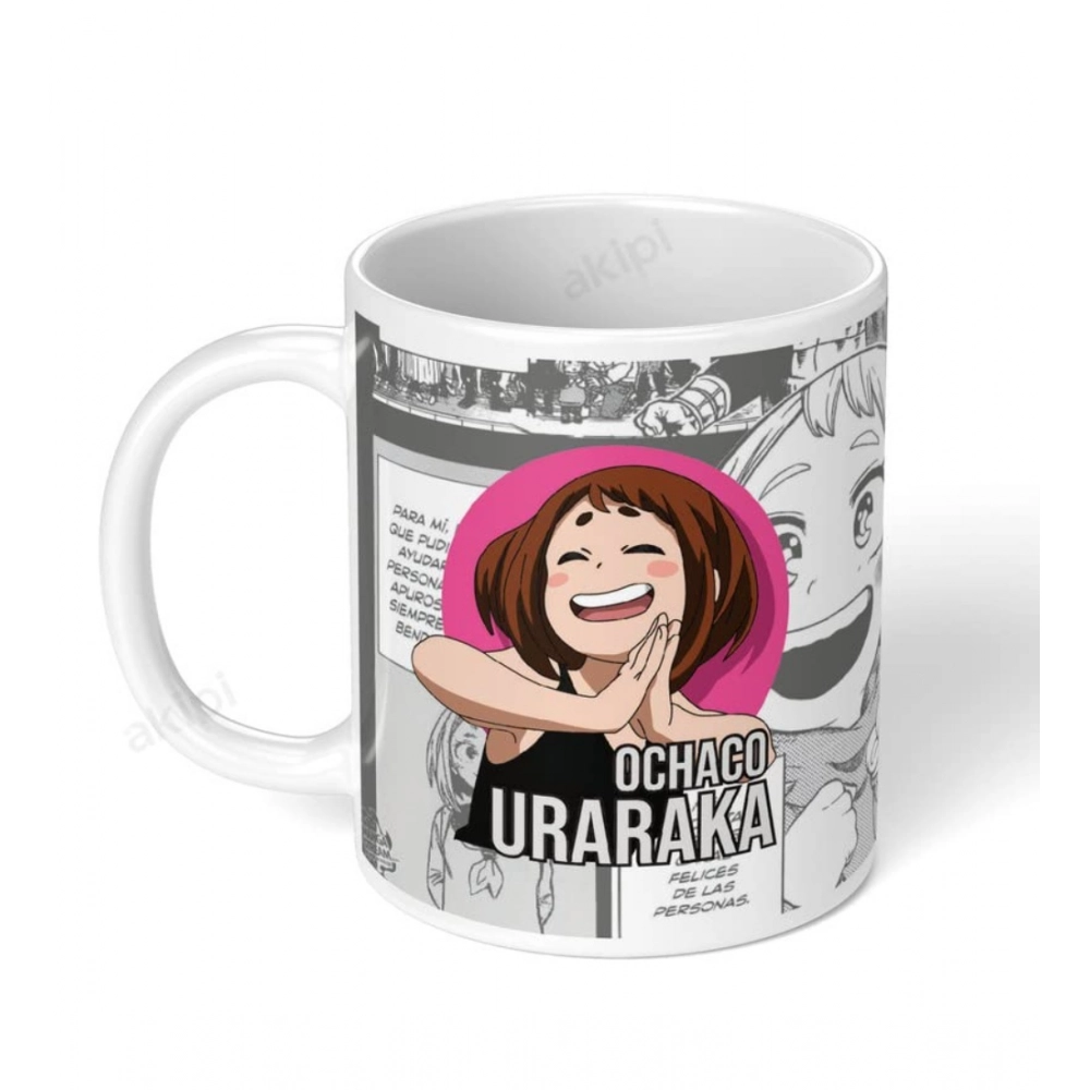 Anime Ochaco Uraraka Ceramic Printed Coffee Mug (White)