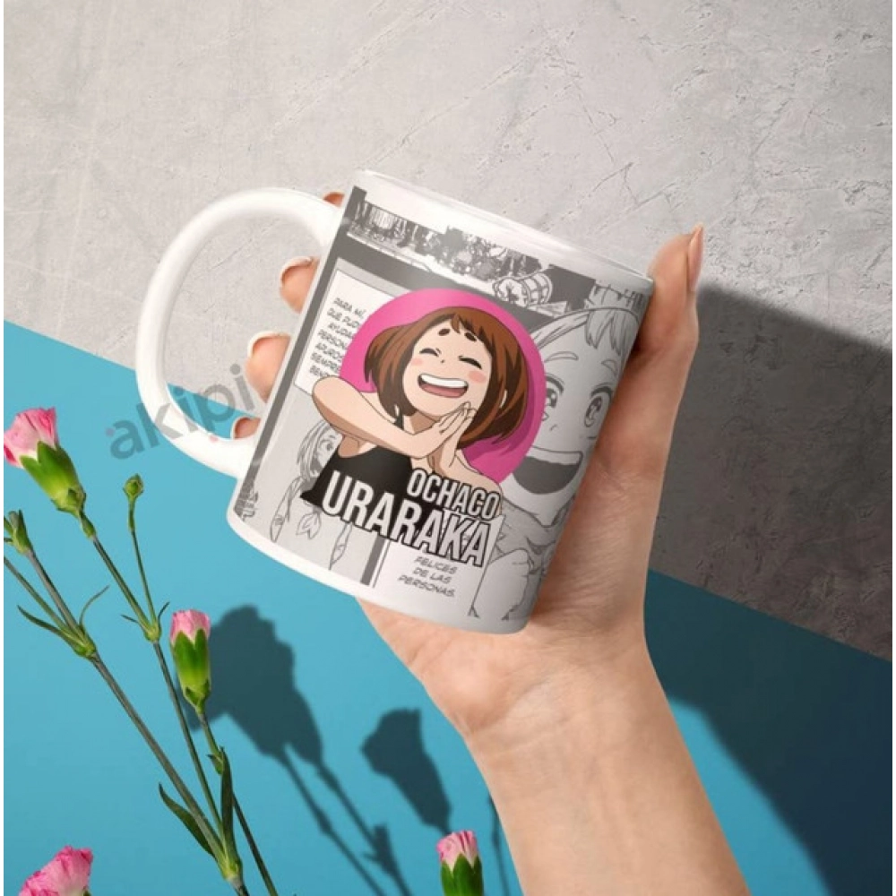 Anime Ochaco Uraraka Ceramic Printed Coffee Mug (White) - Image 2