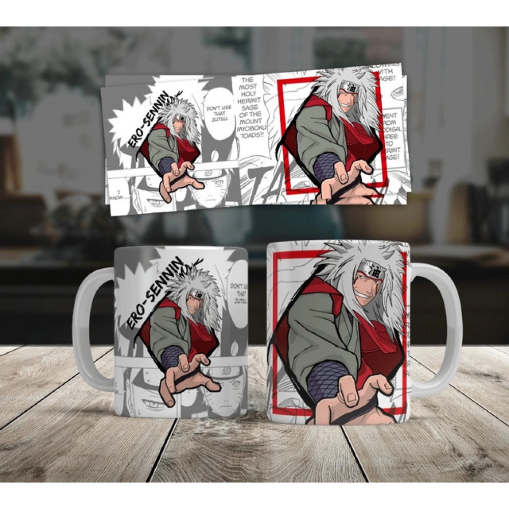 Anime Jiraiya Ceramic Printed Coffee Mug (White) - Image 3